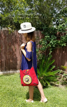 Load image into Gallery viewer, Tikal Red Suede Tote  #101M
