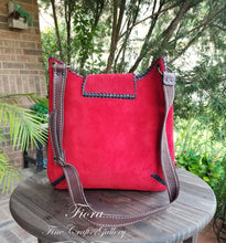 Load image into Gallery viewer, Tikal Red Suede Tote  #101M
